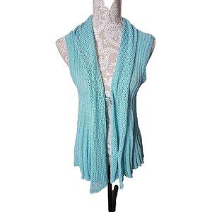 Charlie Paige Aqua Draped Cardigan